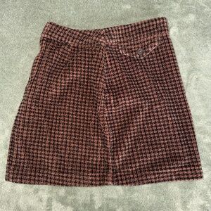 Urban Outfitters Houndstooth Mini Skirt - Black and Brown